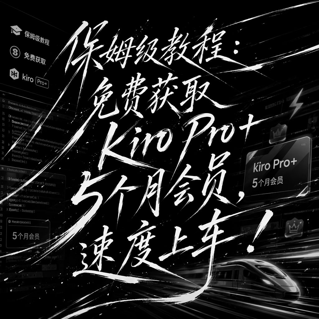 保姆级教程:免费获取kiro Pro+ 5个月会员,速度上车!